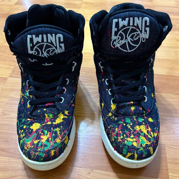 Ewing Athletics 33 Hi Paint Splatter Sneakers Black‎ Canvas Size 10.5 Mens Shoes main image 11